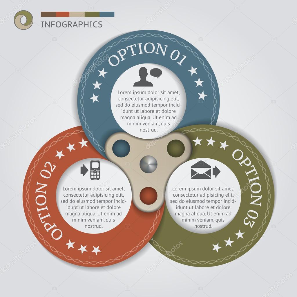 Infographic Circular Banner Presentation with 3 Options