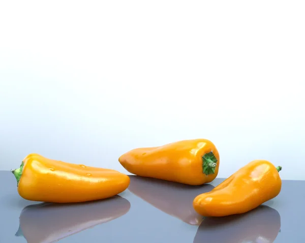 3 orange paprika pepper — Stock Photo, Image