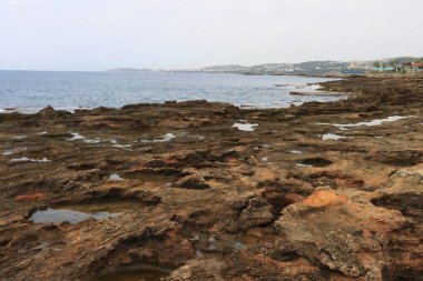 Katılaşmış volkanik lavın doğal arka planı