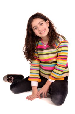 küçük kız beyaz izole