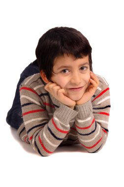 küçük çocuk üzerinde beyaz izole