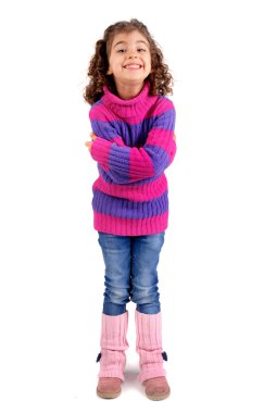 küçük kız beyaz izole