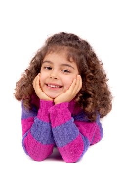 küçük kız beyaz izole