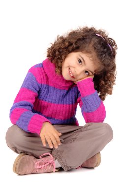 küçük kız beyaz izole