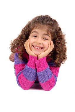 küçük kız beyaz izole