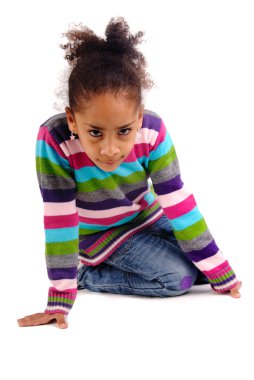 beyaz izole mutlu küçük kız