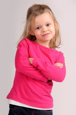 küçük kız beyaz izole