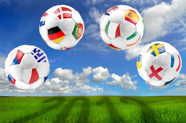 Euro 2012 group balls — Stock Photo, Image