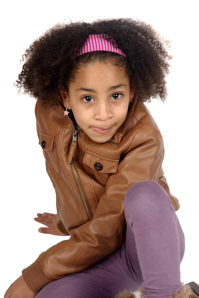 Little girl isolated in white — Stock Photo, Image