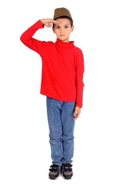 Little militar boy — Stock Photo, Image