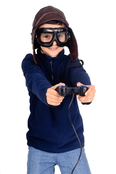 लहान मुलगा व्हिडिओ गेम खेळत — स्टॉक फोटो, इमेज