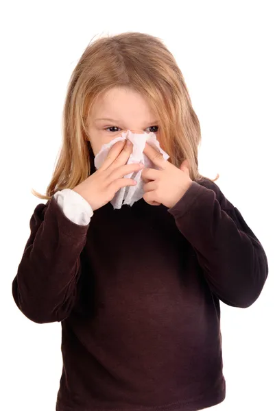 Little girl with a cold — Stock Photo, Image