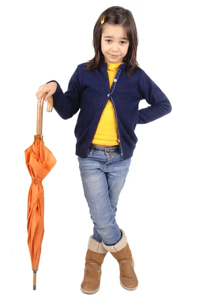 Petite fille avec parapluie — Photo