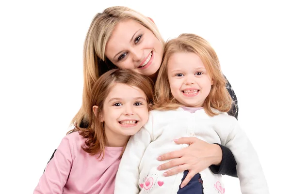 Joven mamá con hijas — Foto de Stock