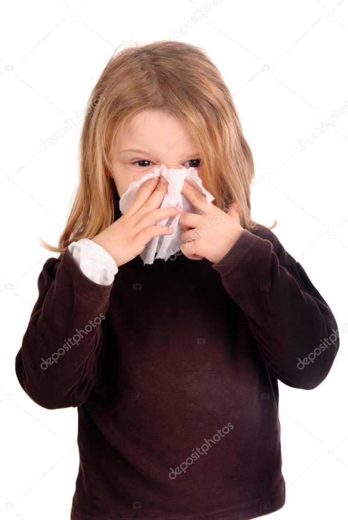 little girl with a cold