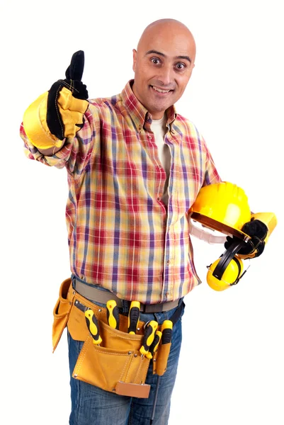 Constructor holding helmet — Stock Photo, Image