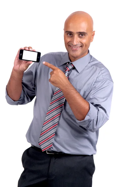 Hombre de negocios con teléfono celular — Foto de Stock