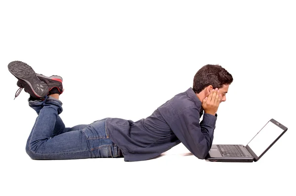 Teenager mit Computer — Stockfoto