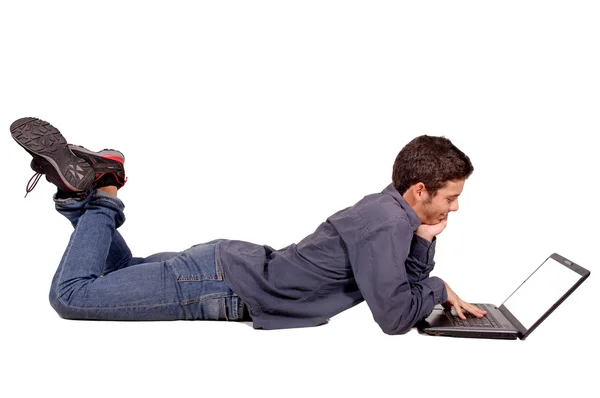 Teenager mit Computer — Stockfoto