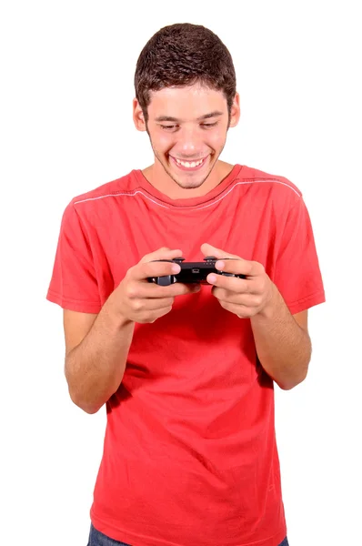 Teenage boy playing video games — Stock Photo, Image