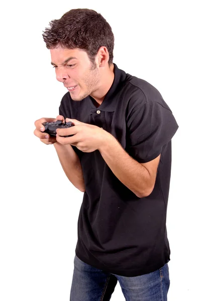 Teenage boy playing video games — Stock Photo, Image