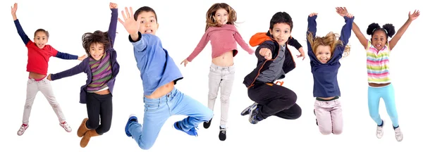 Kids jumping — Stock Photo, Image