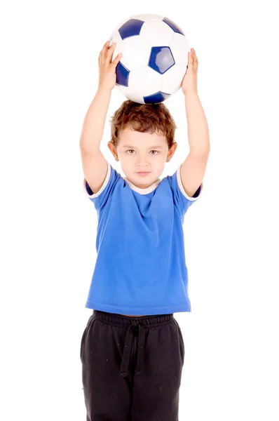 Jongen met voetbal — Stockfoto