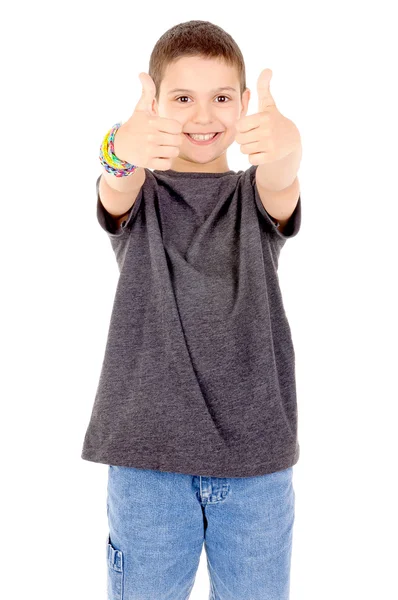 Junge mit erhobenem Daumen — Stockfoto