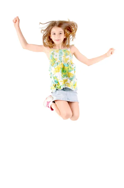 Little girl jumping — Stock Photo, Image