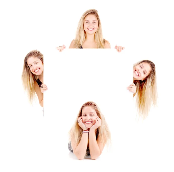 Woman with boarder — Stock Photo, Image