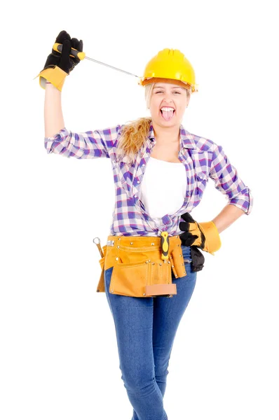 Vrouwelijke constructor — Stockfoto