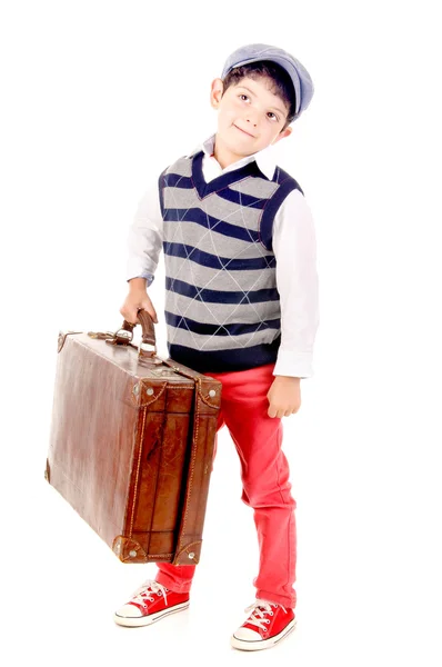 Little boy with briefcase — Stock Photo, Image