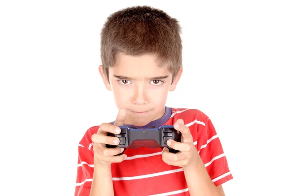 Jongen spelen van video games — Stockfoto