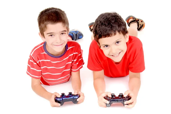 Meninos jogando jogos de vídeo — Fotografia de Stock