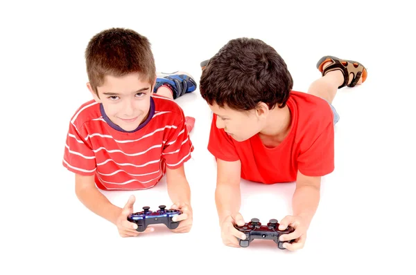 Boys playing video games — Stock Photo, Image