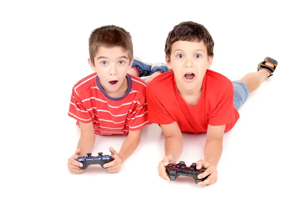 Boys playing video games — Stock Photo, Image