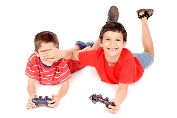 Boys playing video games — Stock Photo, Image