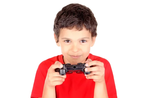 Jongen spelen van video games — Stockfoto