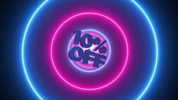 Text Title Abstract Background Circle Shaped Neon Lights Loop Animation — Stock Video
