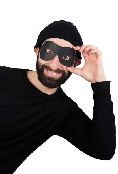 Thief popping out from one side — Stock Photo, Image