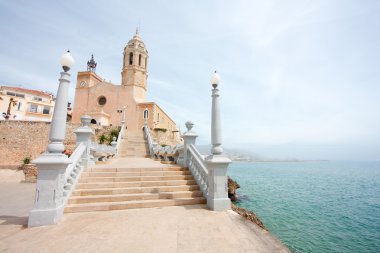 Church of Sant Bertomeu and Santa Tecla in Sitges (Barcelona, Sp clipart