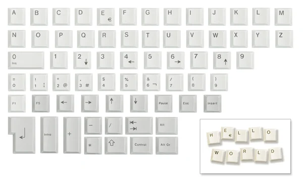 Conjunto de caracteres feito de teclas de teclado Imagem De Stock