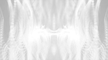 Gri Dijital Dalga Parçacıkları Arkaplan Biçimi. Sanat, müzik ve iş projeleri için çekici döngülü gri parçacık bileşimi.