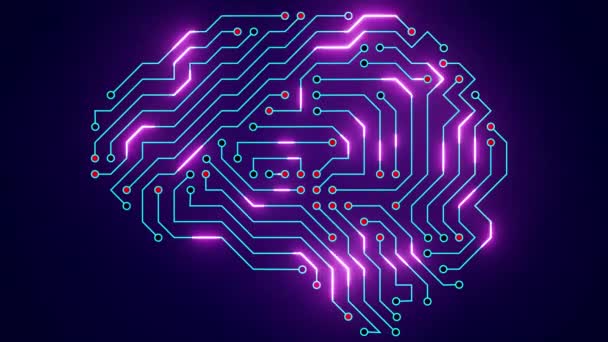 Elektroniska Nervceller Från Hjärnans Nervceller Aktion Neuroner Aktion Elektriska Impulser — Stockvideo