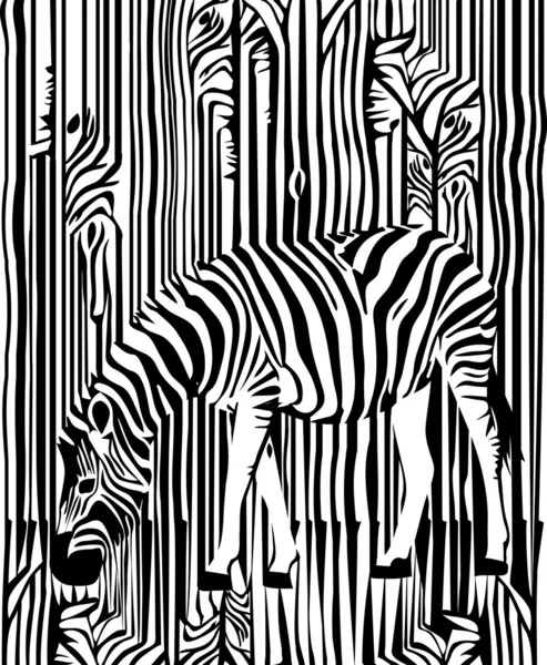 Zebra i skogen — Stock vektor