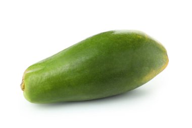 Beyaz arka planda izole edilmiş taze olgun papaya.