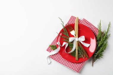 Beyaz arkaplanda yeni yıl tablosu.