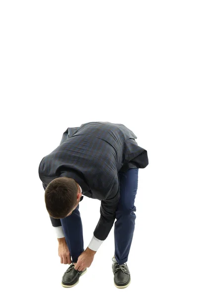 Cordones Corbata Hombre Negocios Aislados Sobre Fondo Blanco — Foto de Stock