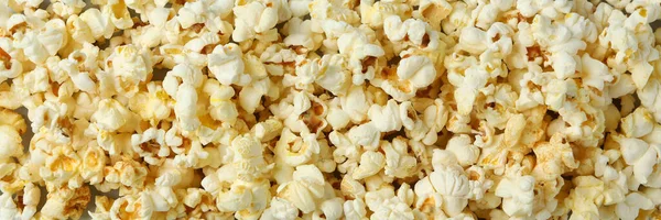 Chutný Popcorn Celém Pozadí Zavřít — Stock fotografie