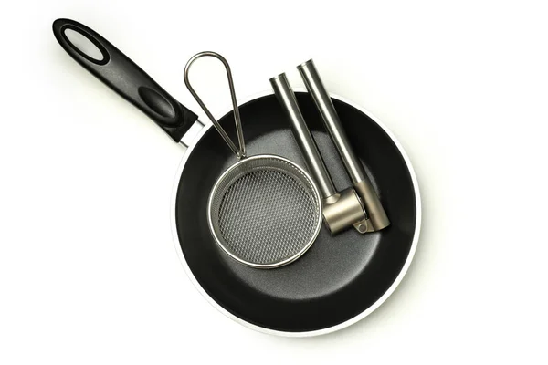 Kitchen Utensil White Background Top View — Stock Photo, Image